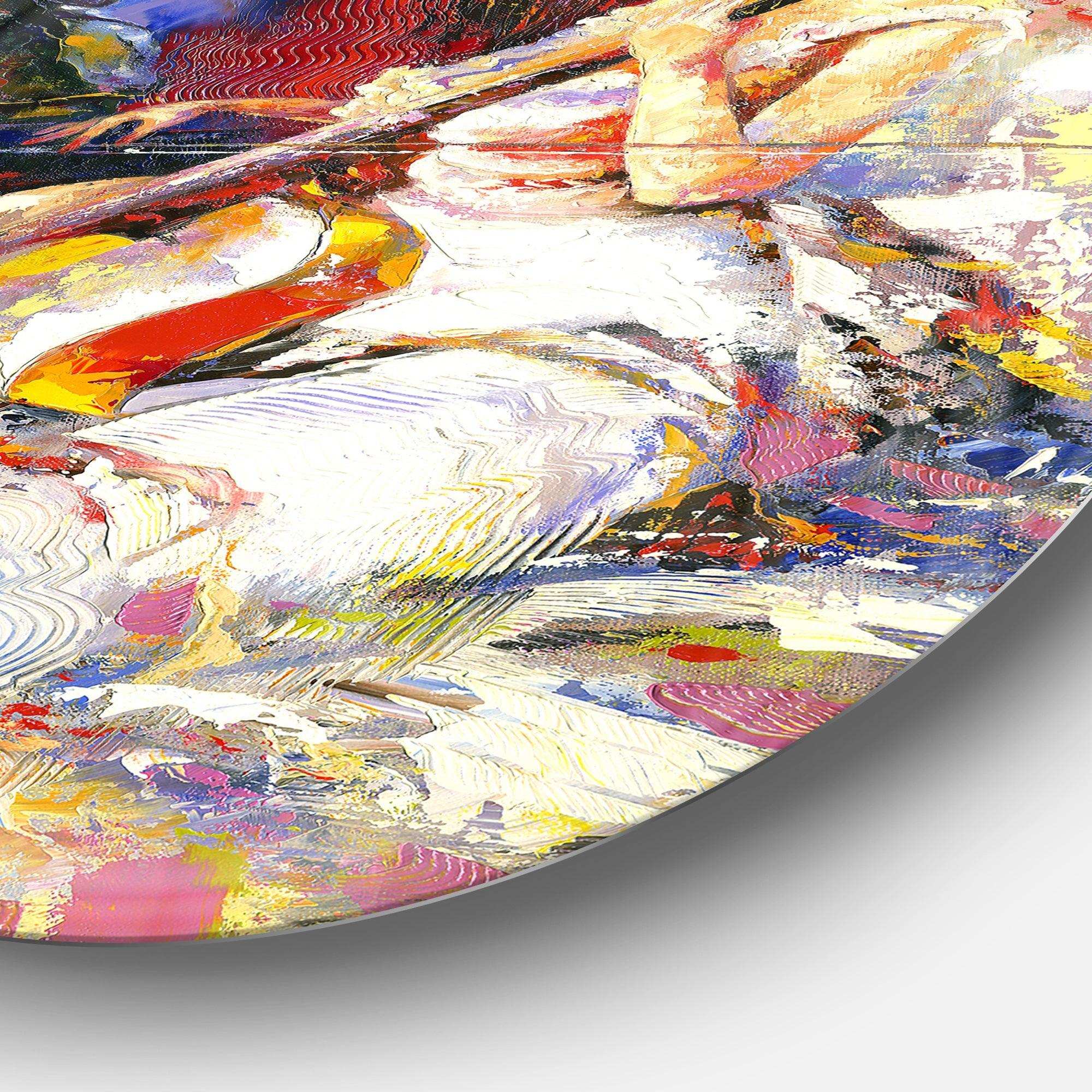 The Guitarists - Abstract Circle Metal Wall Decor