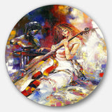The Guitarists - Abstract Circle Metal Wall Decor