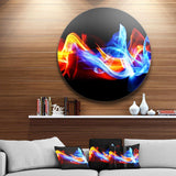 Fire and Ice - Abstract Metal Circle Wall Art