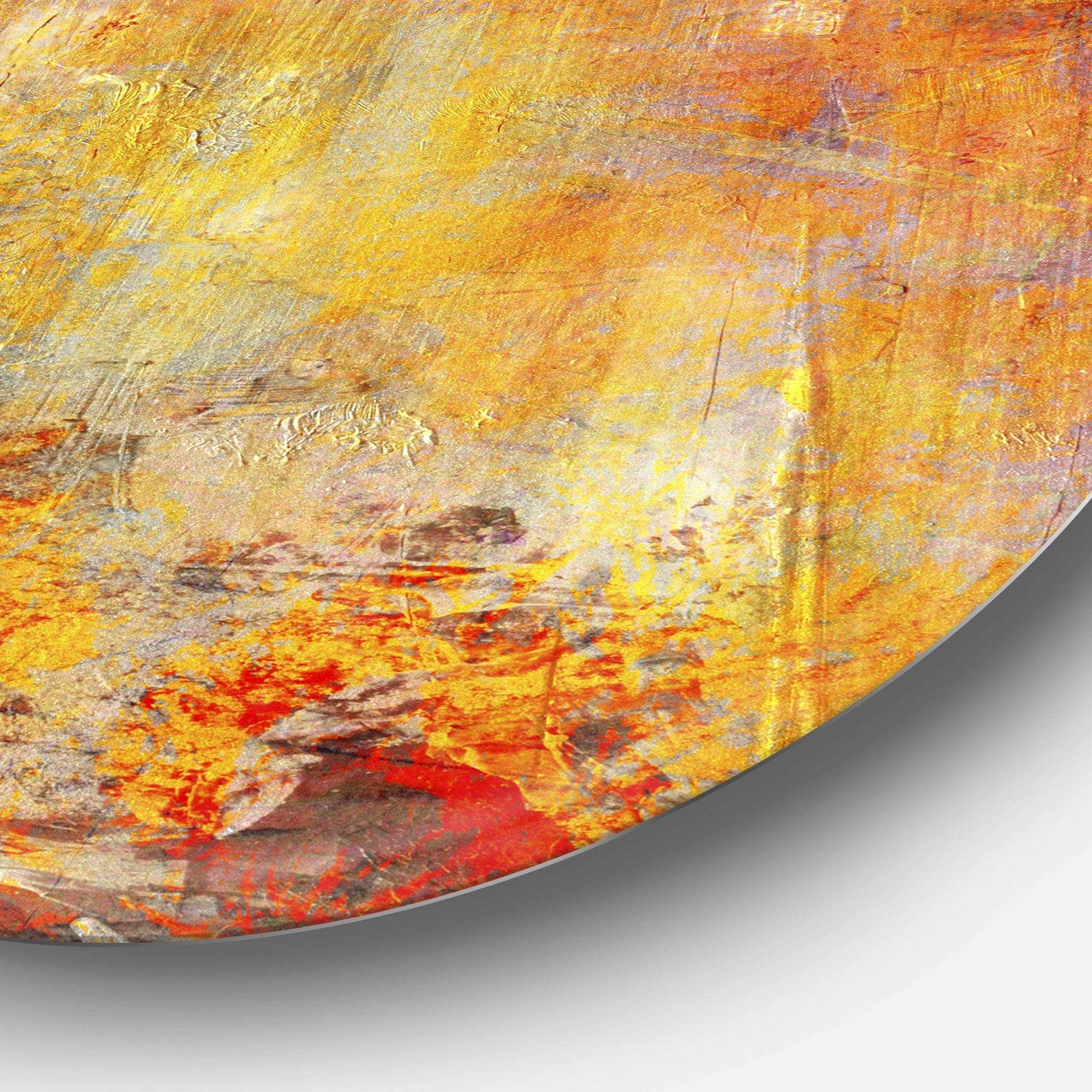 Ambient Canvas Grunge - Landscape Round Metal Wall Art