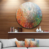 Board Stained Abstract Art - Floral Circle Metal Wall Decor