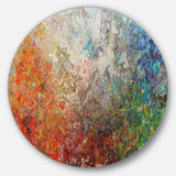 Board Stained Abstract Art - Floral Circle Metal Wall Decor