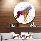 American Bulldog - Animal Metal Circle Wall Art