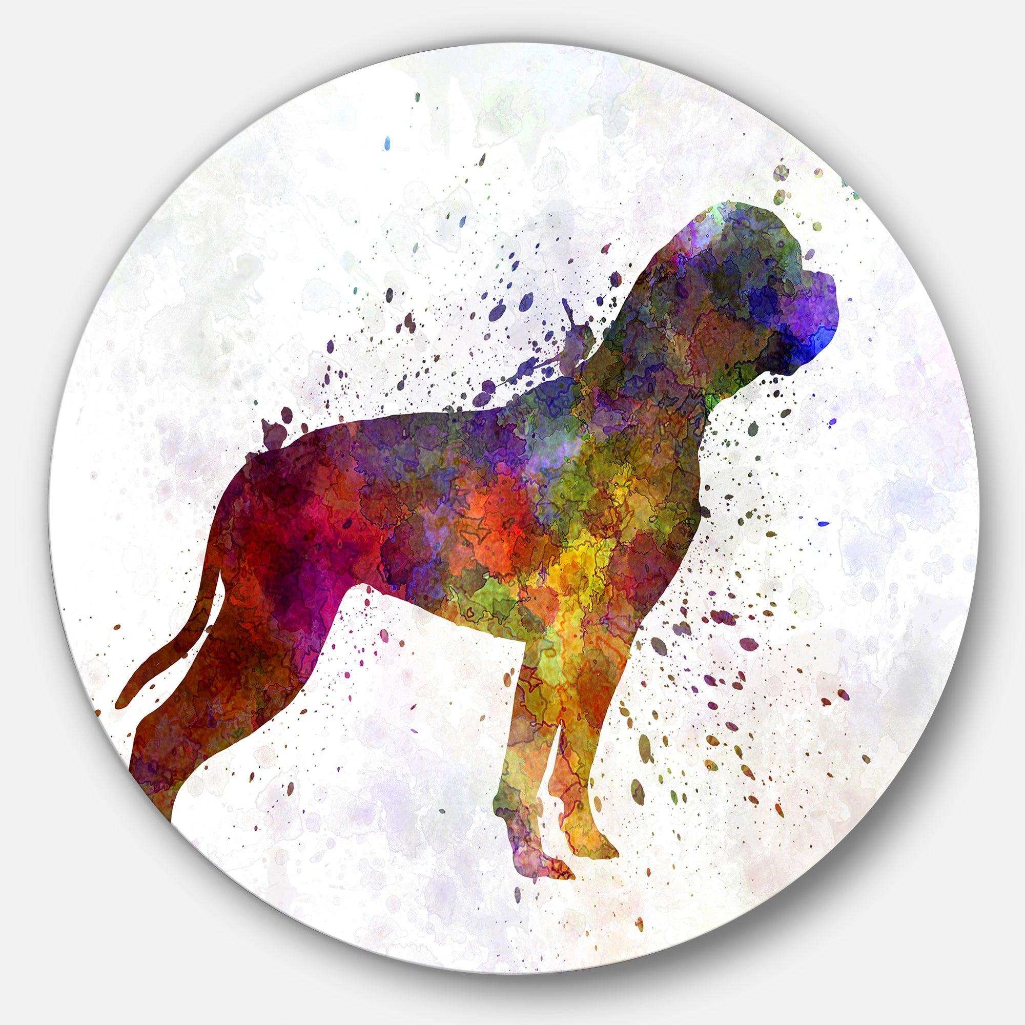 American Bulldog - Animal Metal Circle Wall Art
