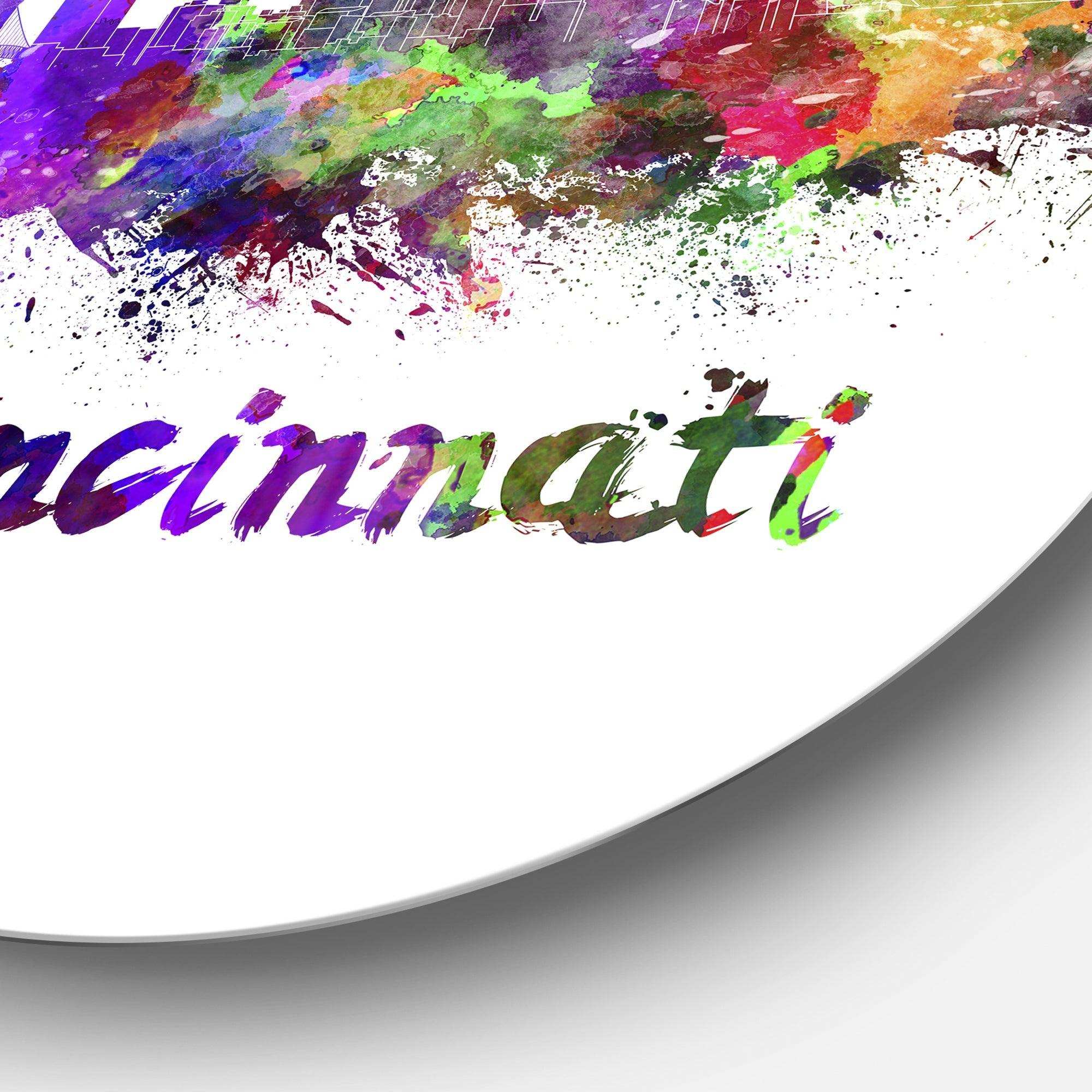 Cincinnati Skyline - Architecture Circle Metal Wall Art