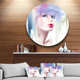 Portrait of Beautiful Girl - People Round Metal Wall Art