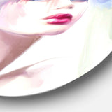 Portrait of Beautiful Girl - People Round Metal Wall Art