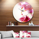 Fashion Woman with Abstract Hair - Abstract Circle Metal Wall Decor