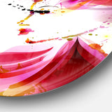 Fashion Woman with Abstract Hair - Abstract Circle Metal Wall Decor