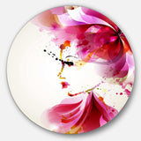 Fashion Woman with Abstract Hair - Abstract Circle Metal Wall Decor