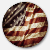 American Flag - Map Metal Circle Wall Art