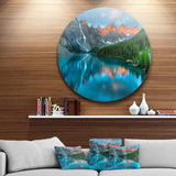 Moraine Lake Sunrise - Landscape Photography Round Metal Wall Art
