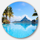 Bora Bora Landscape - Seascape Photography Circle Metal Wall Decor