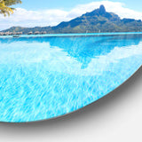 Bora Bora Landscape - Seascape Photography Circle Metal Wall Decor