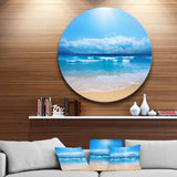 Paradise Beach - Landscape Photography Round Metal Wall Art