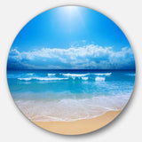 Paradise Beach - Landscape Photography Round Metal Wall Art