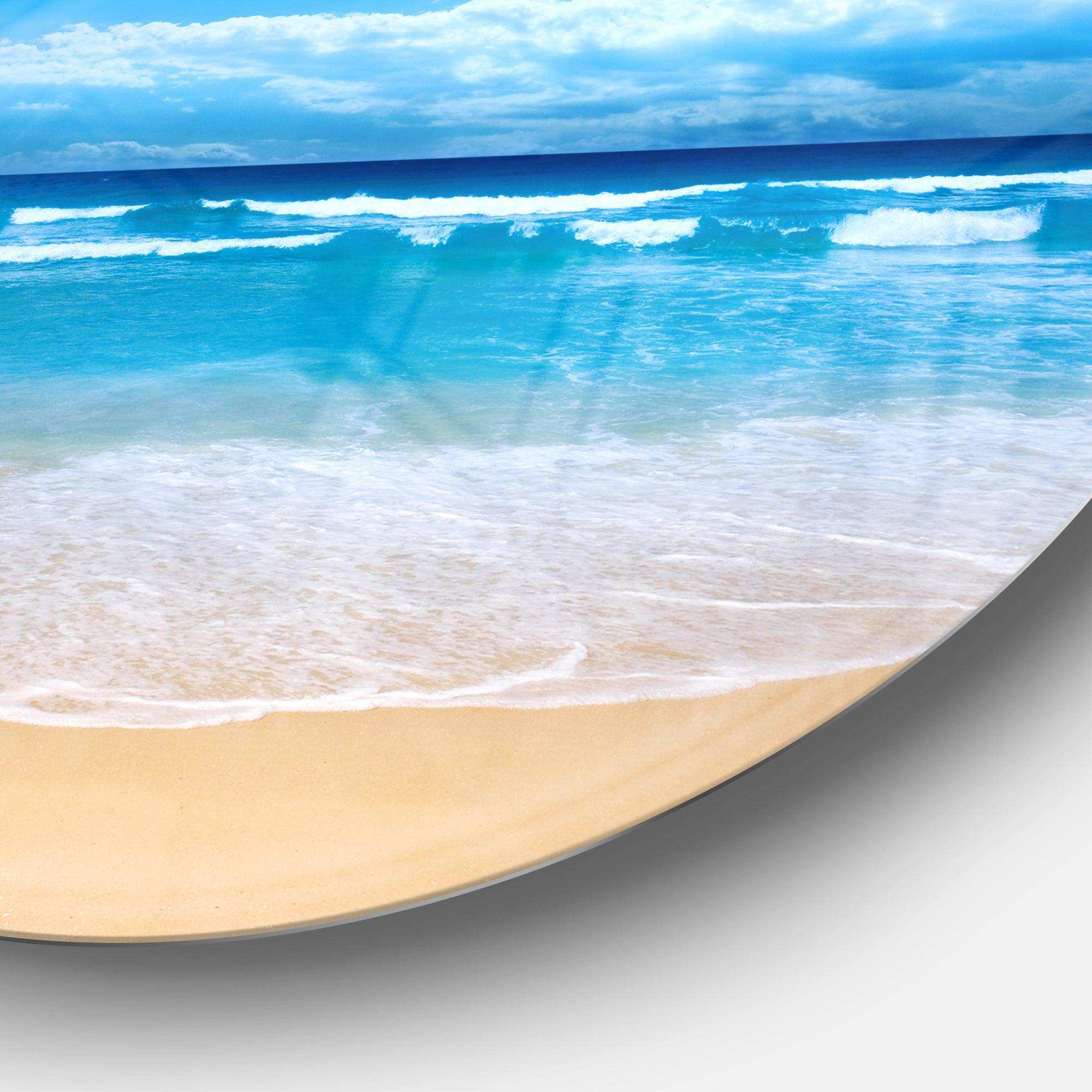 Paradise Beach - Landscape Photography Round Metal Wall Art