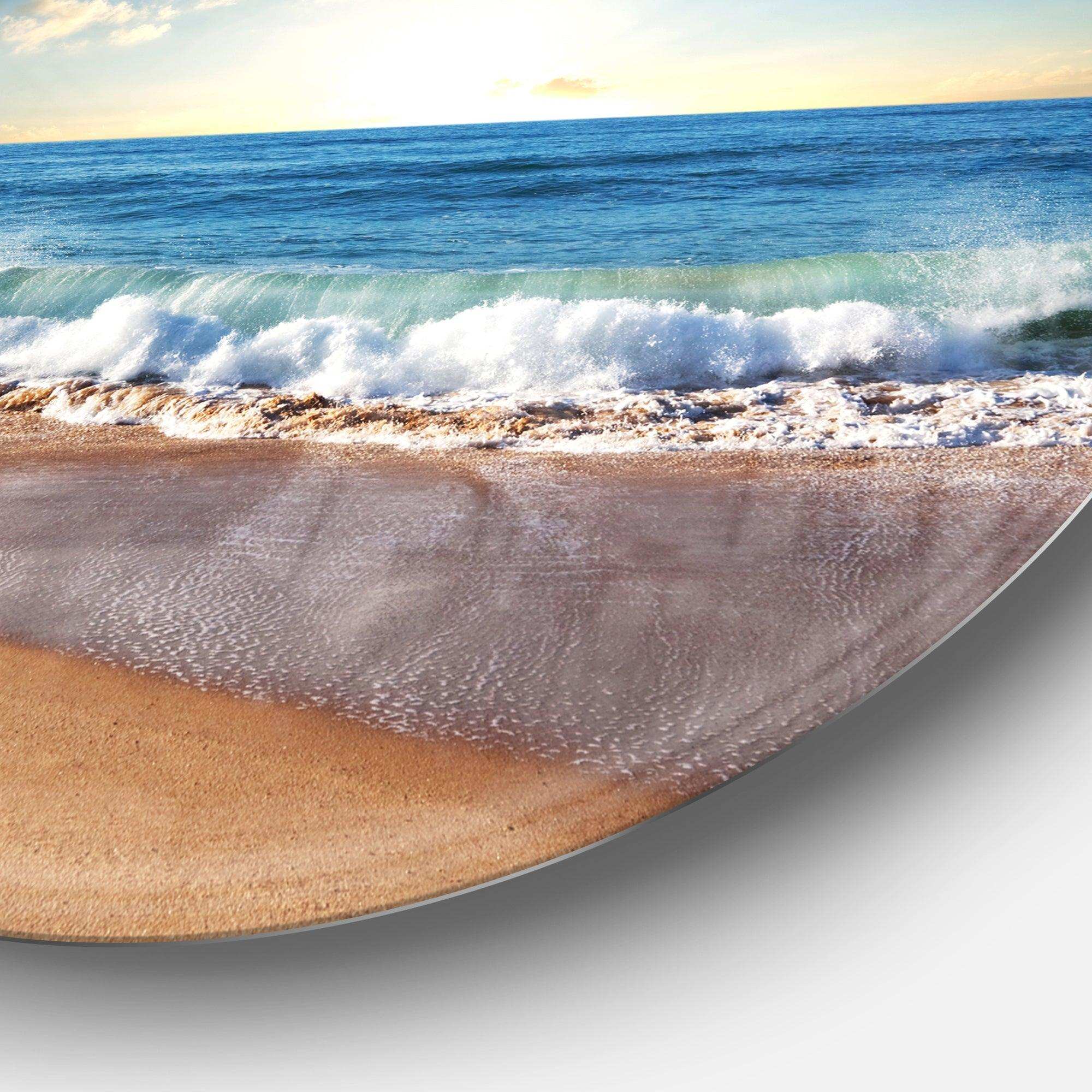 Sea Sunset - Seascape Photography Circle Metal Wall Decor