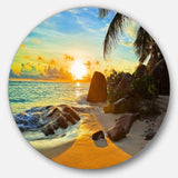 Sunset in Tropical Beach - Landscape Photography Metal Circle Wall Art