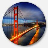 Golden Gate Bridge - Landscape Photography Round Metal Wall Art