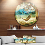 Tropical Sleeping Swing - Landscape Circle Metal Wall Decor