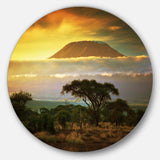Mount Kilimanjaro - Landscape Photography Circle Metal Wall Decor