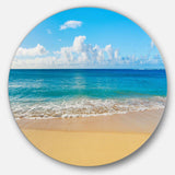 Calm Beach and Tropical Sea - Seascape Photography Circle Metal Wall Decor
