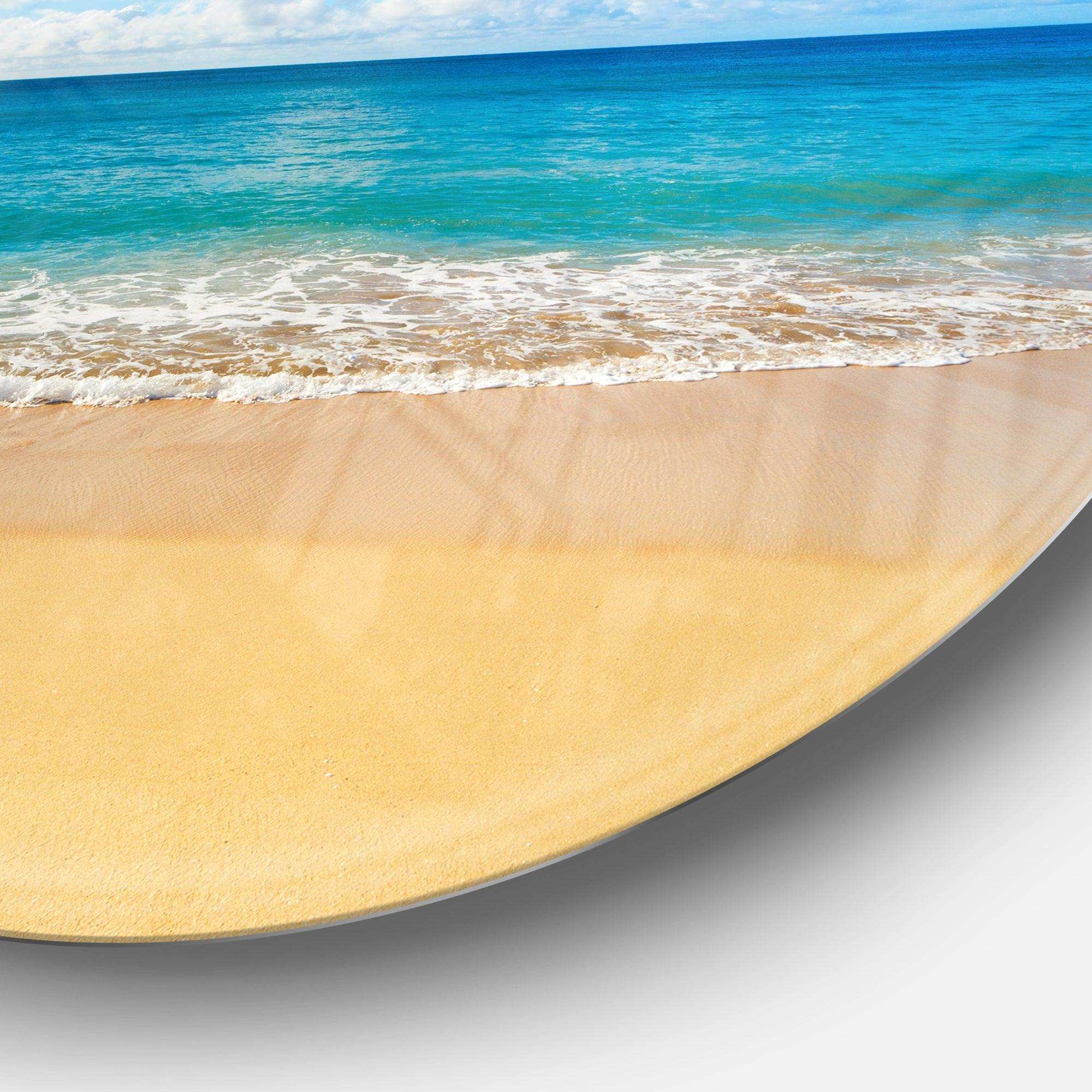 Calm Beach and Tropical Sea - Seascape Photography Circle Metal Wall Decor