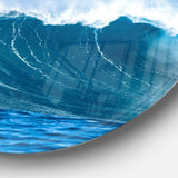 Sky Hitting Ocean Waves - Sea & Shore Circle Metal Wall Decor