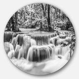 White Erawan Waterfall - Landscape Photography Circle Metal Wall Decor