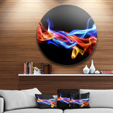 Fire and Ice Design Abstract - Abstract Round Metal Wall Art
