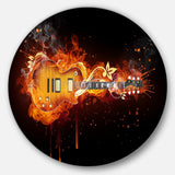 Electric Guitar - Abstract Metal Circle Wall Art