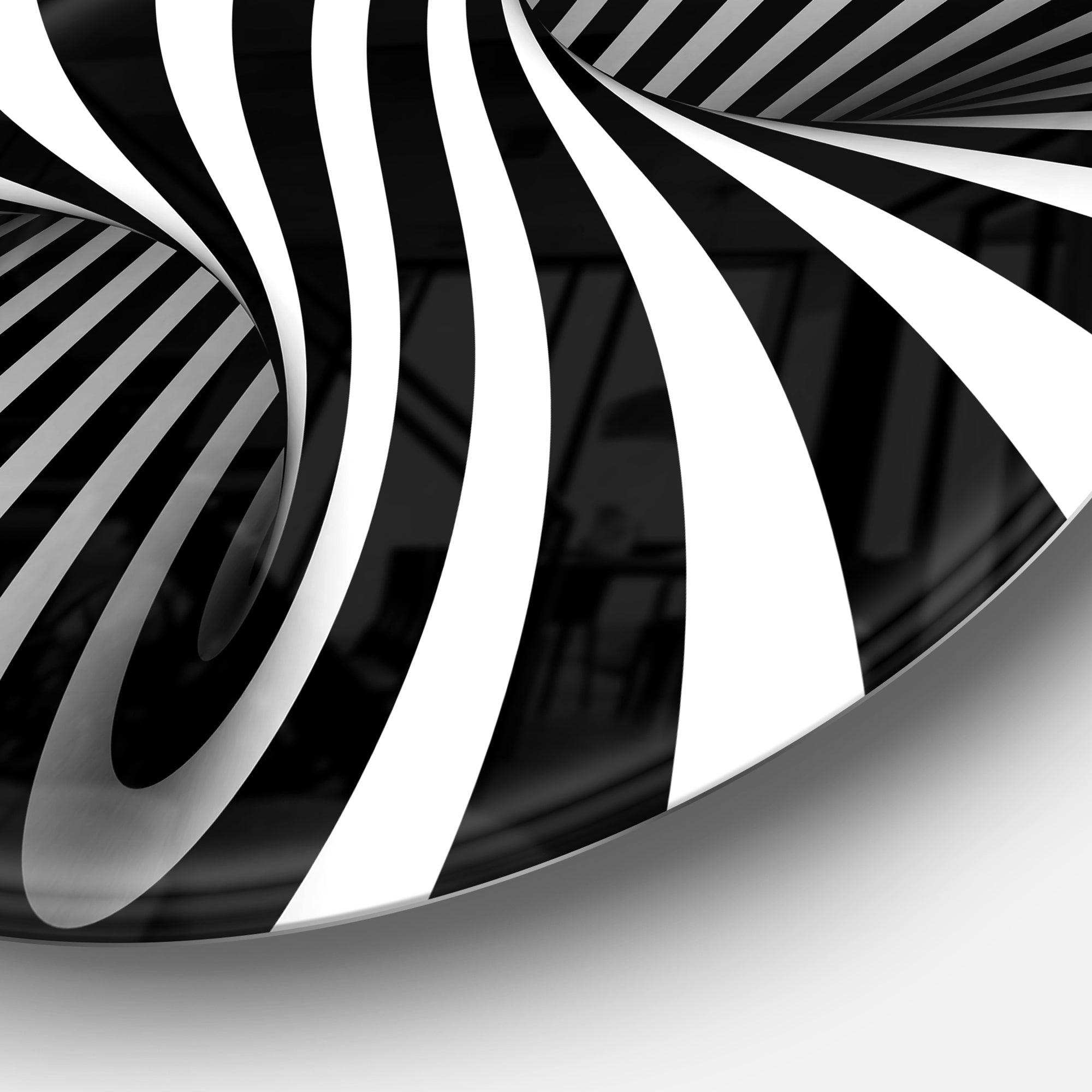 Black and White Spiral - Abstract Circle Metal Wall Decor