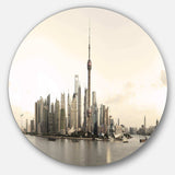Shanghai s Modern Architecture - Architecture Metal Circle Wall Art