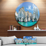 Greek Holidays - Landscape Metal Circle Wall Art