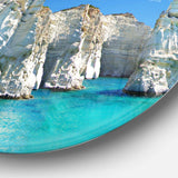 Greek Holidays - Landscape Metal Circle Wall Art