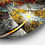 Symmetrical Fractal Flower - Floral Oversized Circle Metal Wall Art