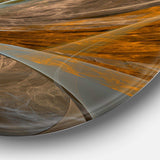 Symmetrical Yellow Fractal Flower - Floral Oversized Circle Metal Wall Art