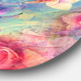 Vintage Romantic Floral Art - Floral Circle Metal Wall Decor