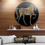 Horse and Rainbow - Animal Metal Circle Wall Art