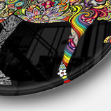 Horse and Rainbow - Animal Metal Circle Wall Art