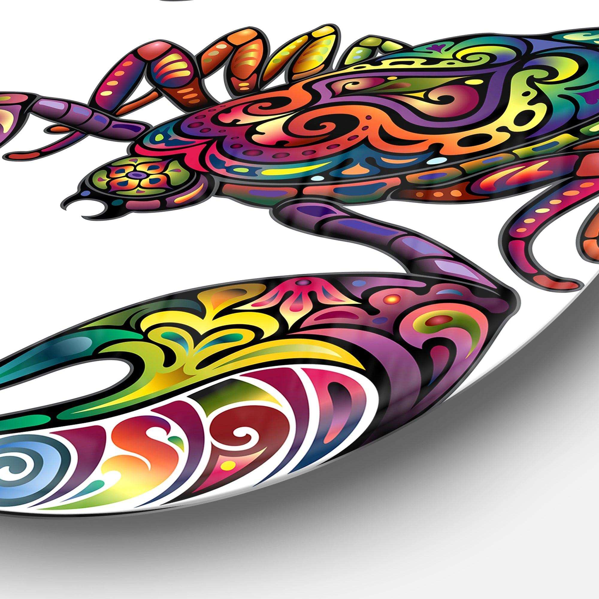 Cheerful Scorpion - Animal Round Metal Wall Art