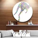 Floral Kangaroo Running - Animal Circle Metal Wall Decor