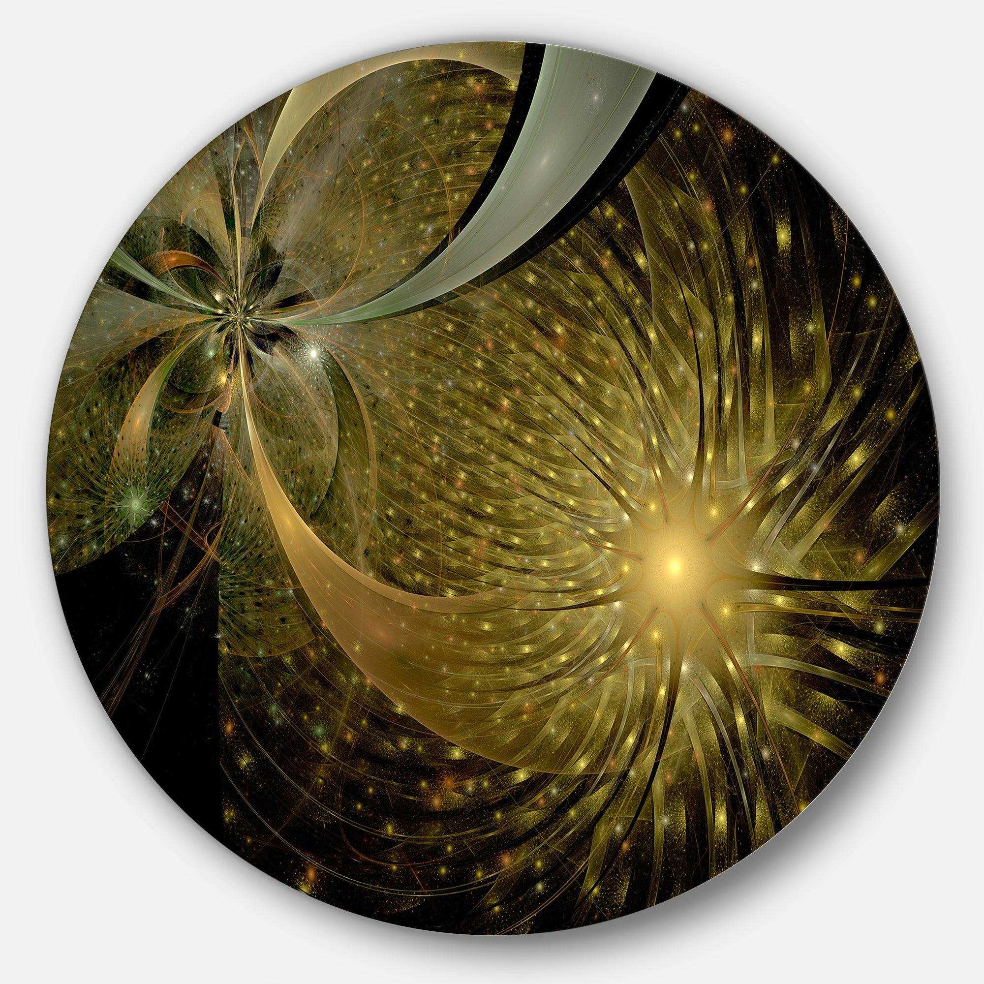 Symmetrical Firework Pattern - Abstract Metal Circle Wall Art
