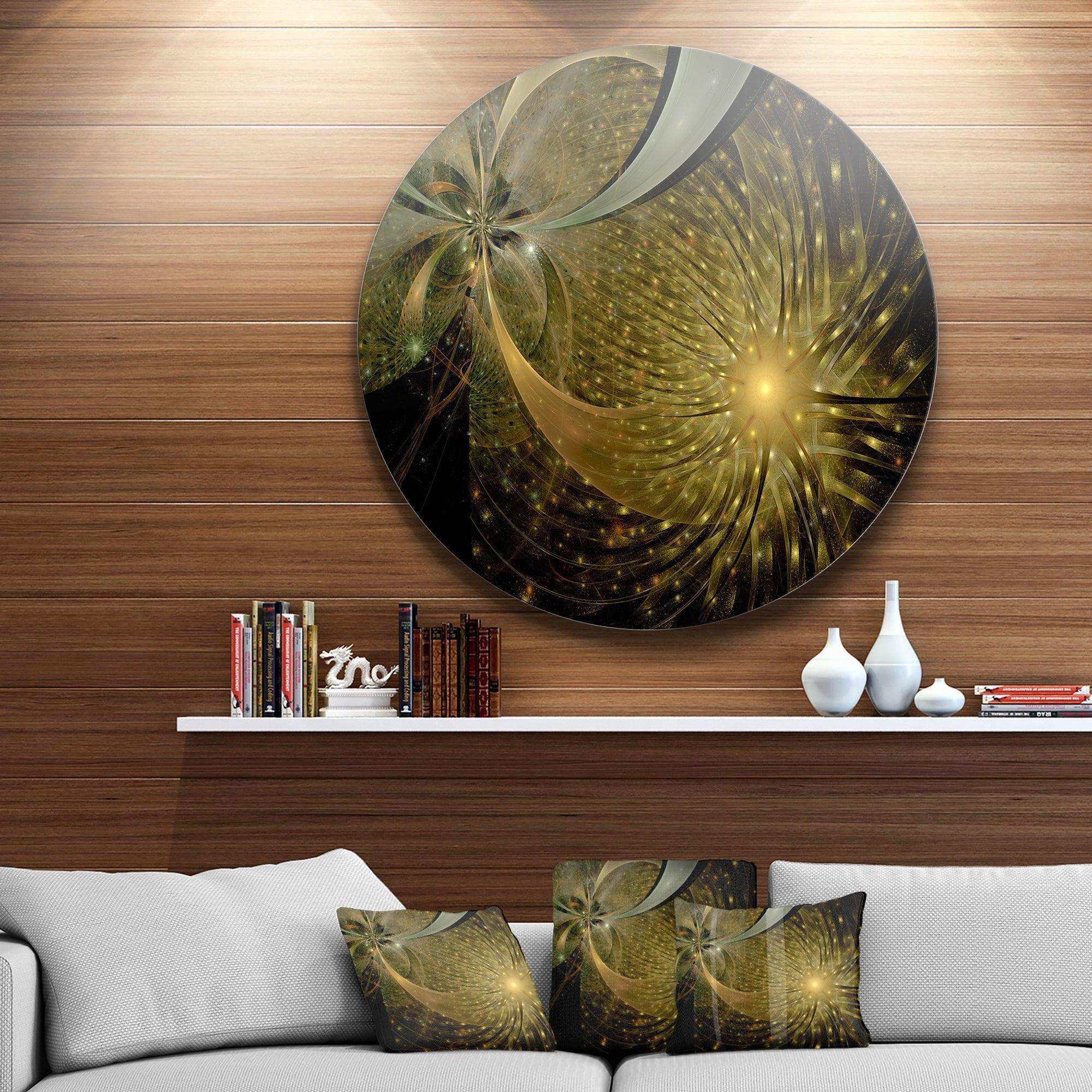 Symmetrical Firework Pattern - Abstract Metal Circle Wall Art