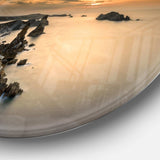 Liencres Rocks on Coast in Spain - Landscape Round Metal Wall Art