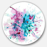 Blue and Purple Paint Stain - Abstract Circle Metal Wall Decor