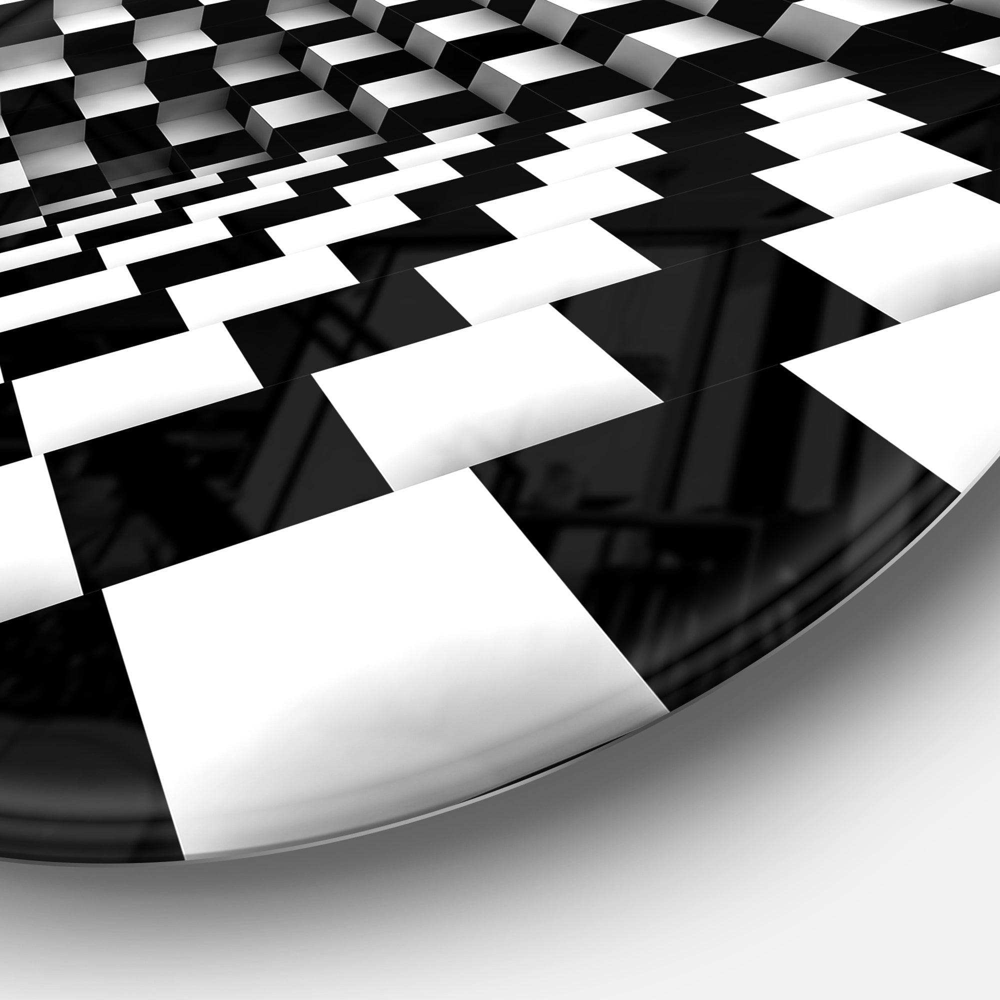 Optical Black and White Pattern - Abstract Circle Metal Wall Decor