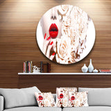 Woman's Fashion and Floral Design - Floral Oversized Circle Metal Wall Art