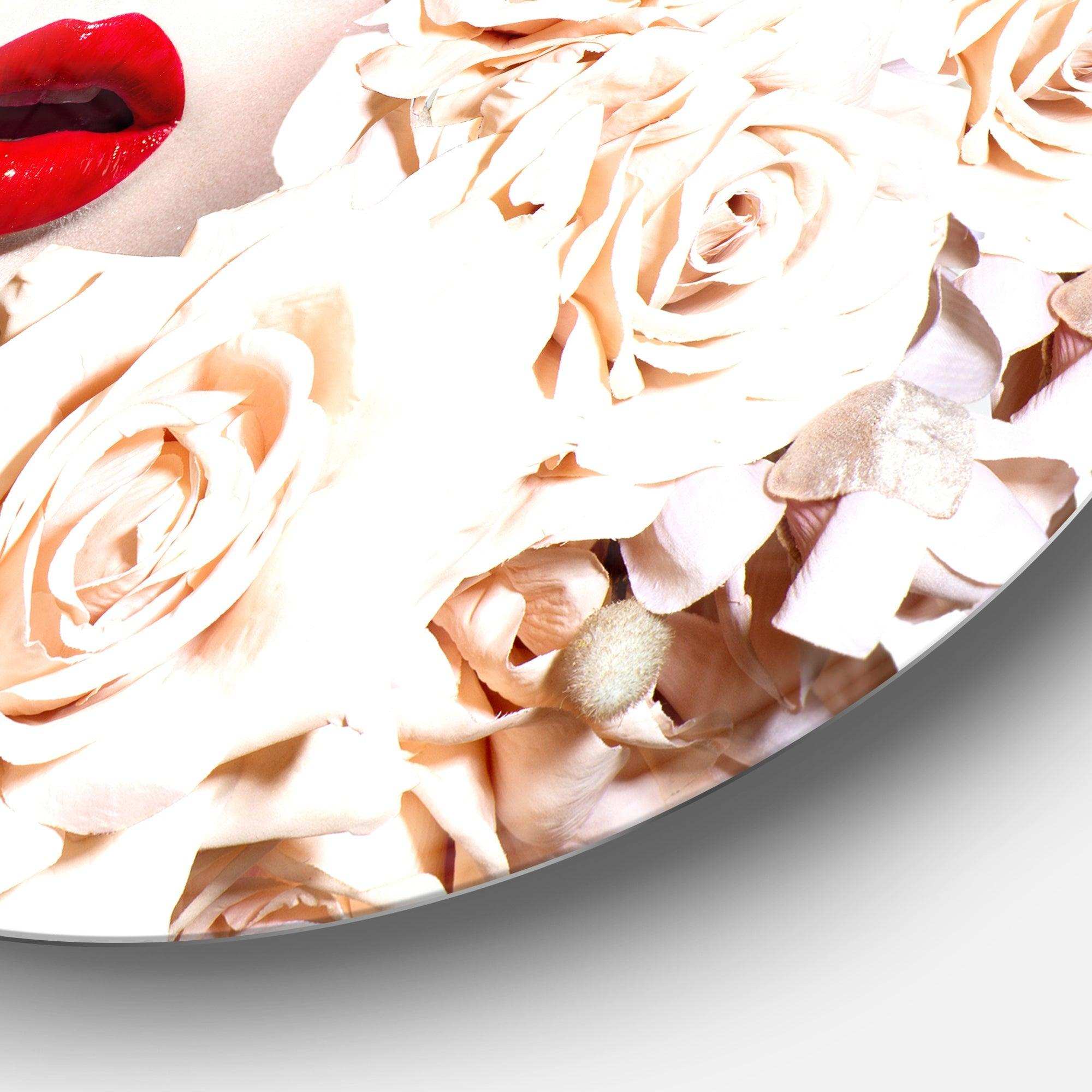 Woman's Fashion and Floral Design - Floral Oversized Circle Metal Wall Art